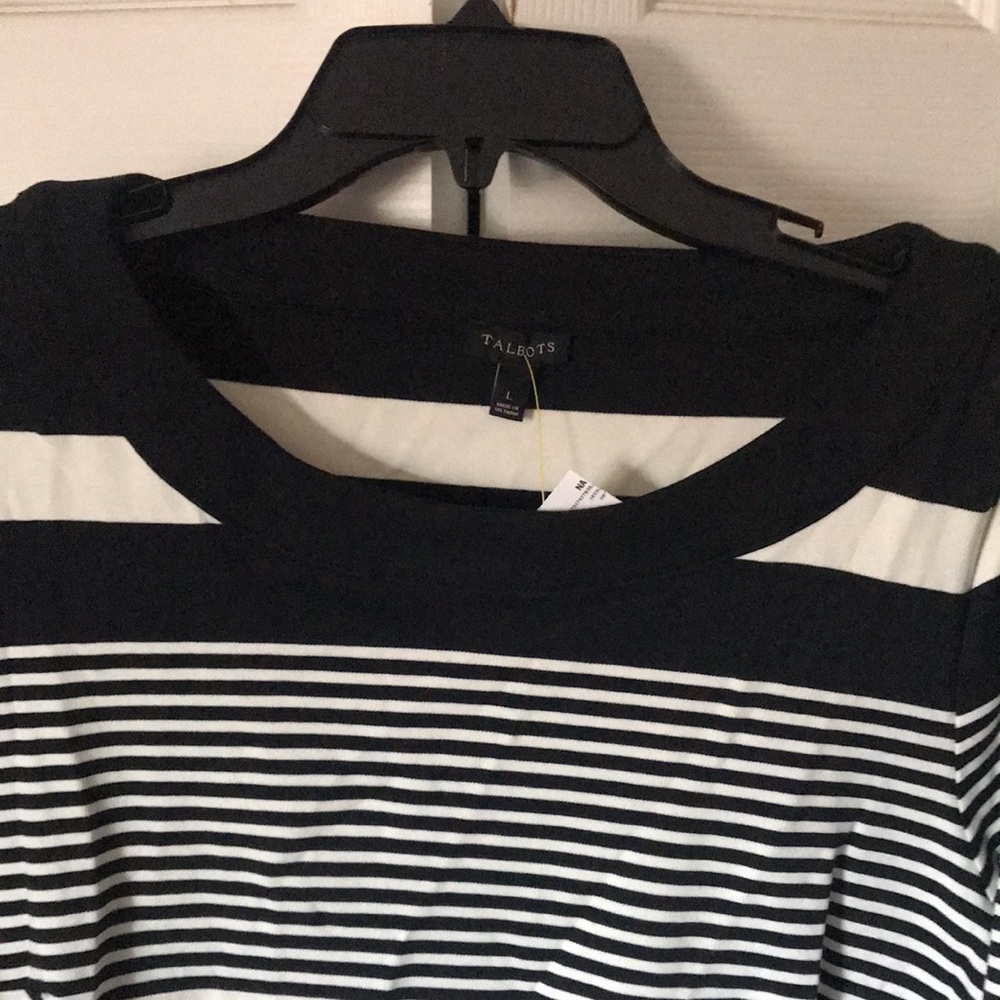Talbots black stripes sweater - Picture 3 of 4